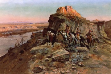  Mer Malerei - Planung der Angriff Indianer Westlichen Amerikanischen Charles Marion Russell